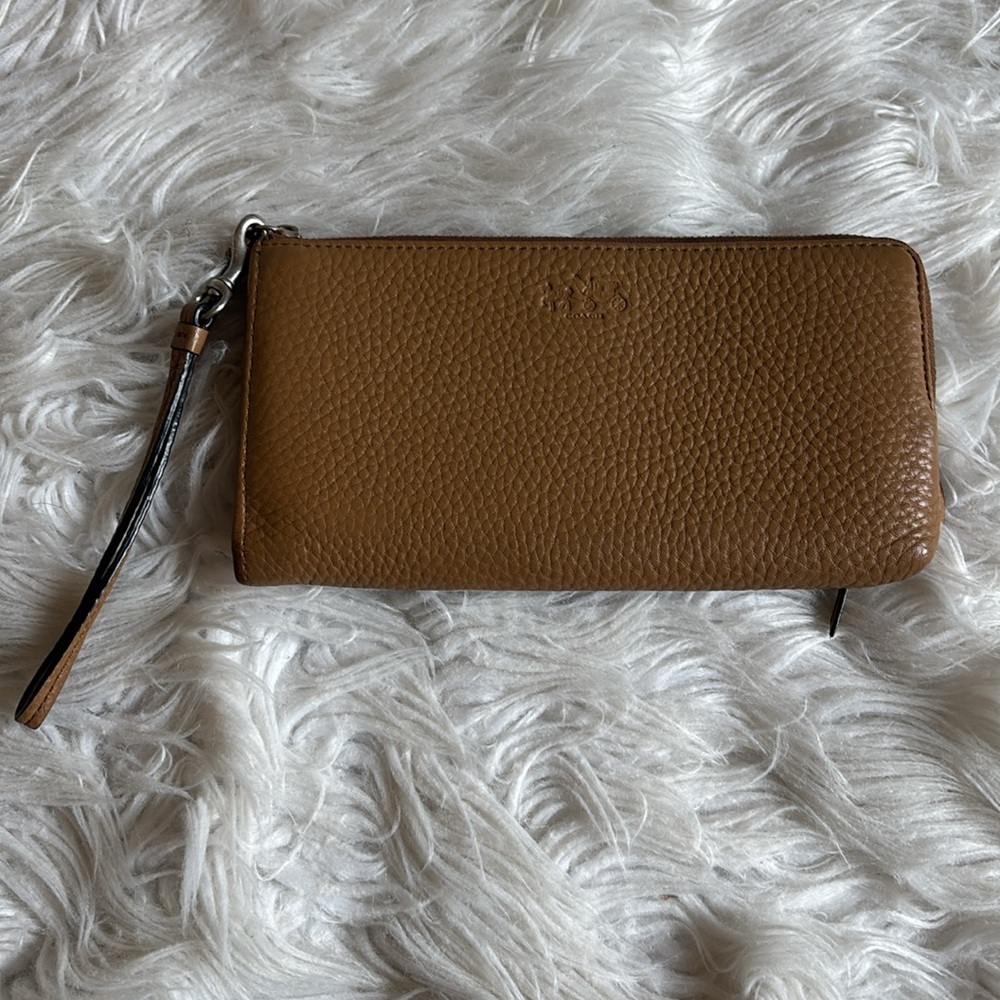 Coach Tan Leather Wristlet